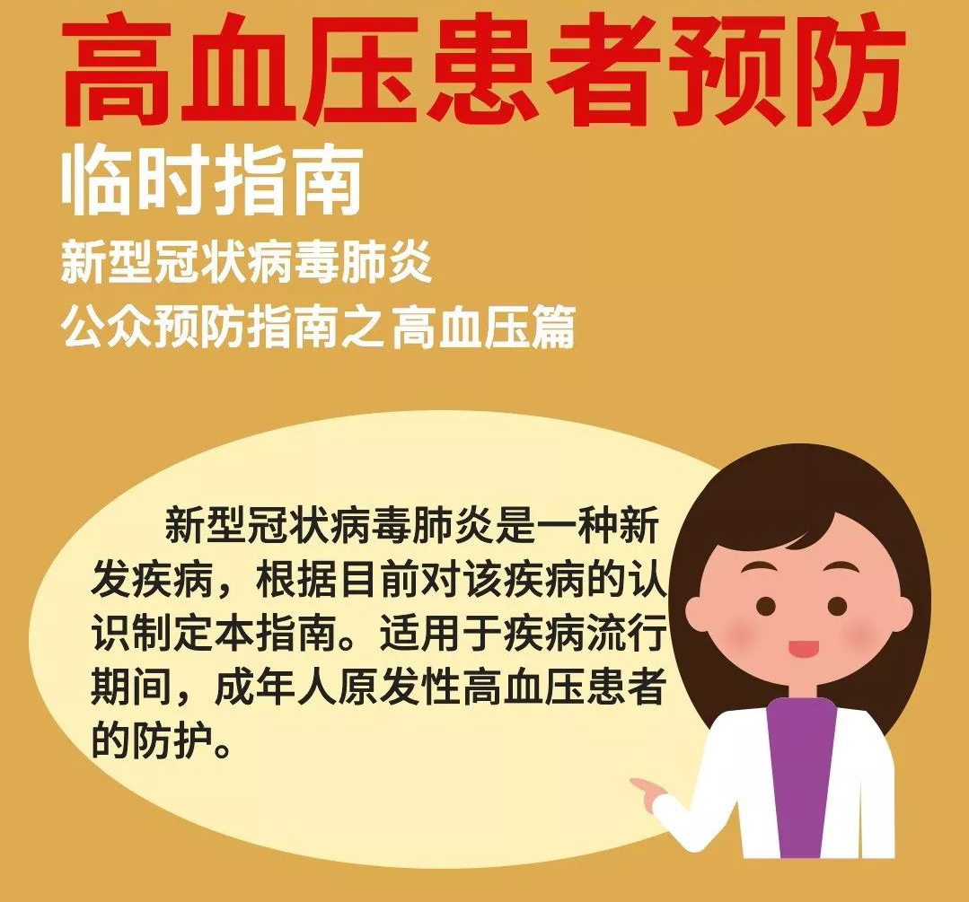 新型肺炎防控期間高血壓患者預防臨時指南